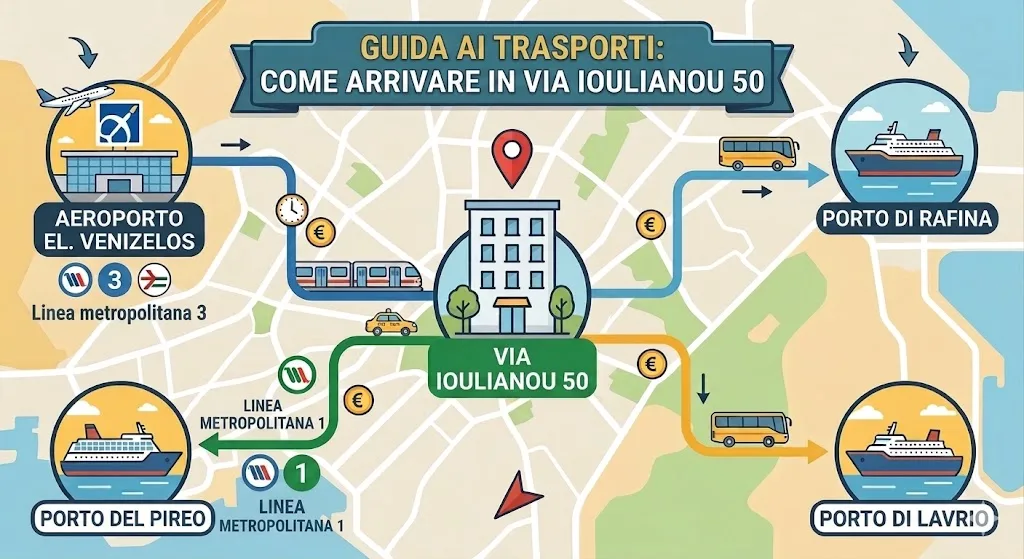 Guida ai trasporti: come raggiungere Ioulianou 50